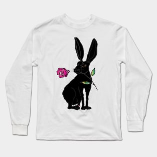 black easter bunny Long Sleeve T-Shirt